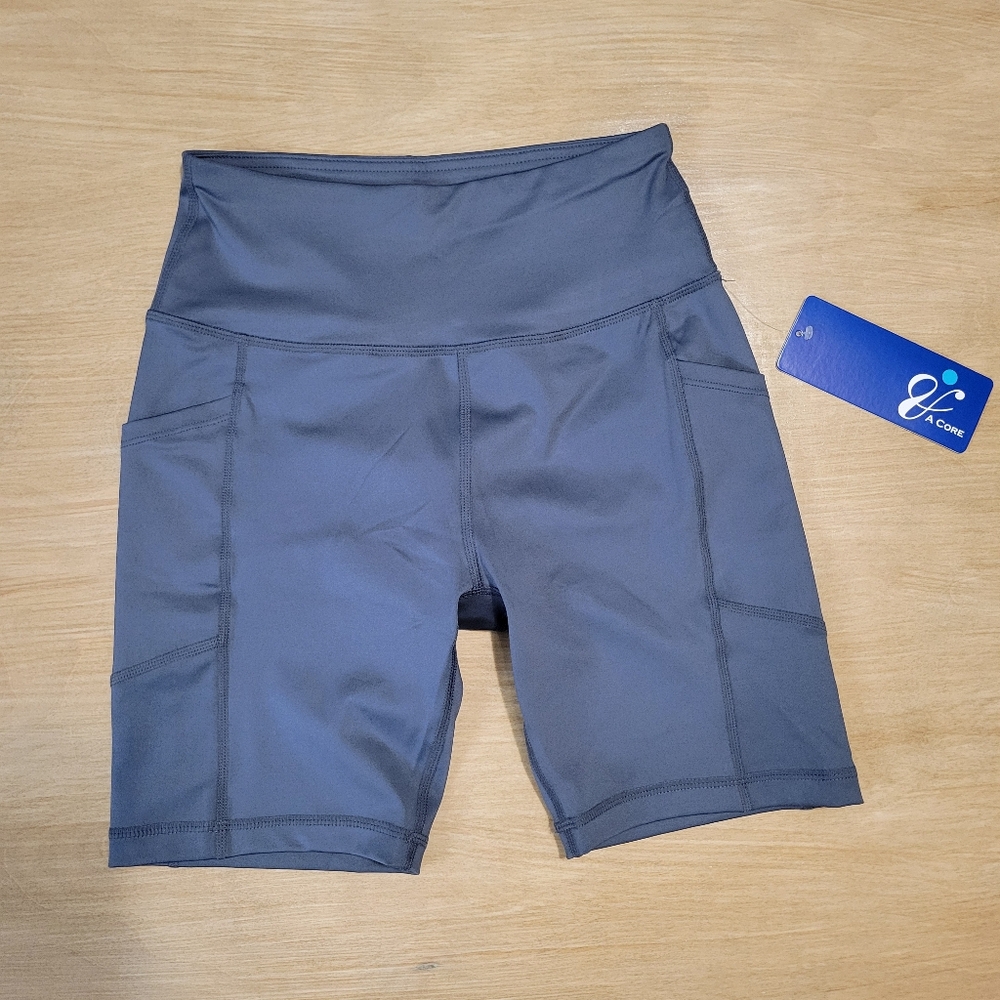 NWT A CORE Biker Shorts Indigo Activewear Small
